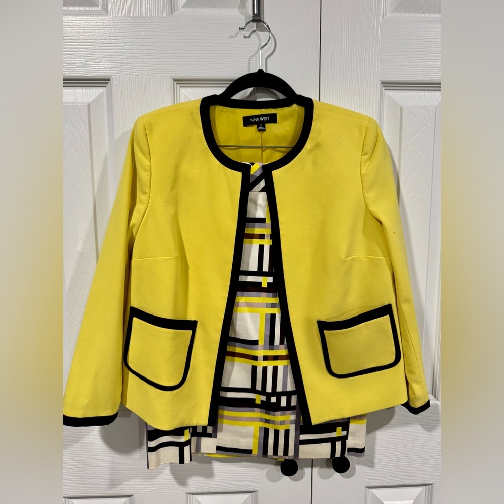 Nine West Yellow Blazer and Skirt Set